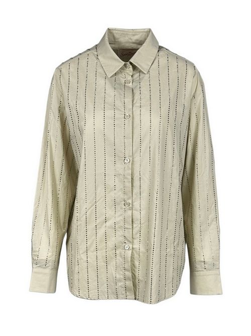 camicia donna strass beige MC2 Saint Barth | MEREDITH-POPELINE STRASS STRIPES11